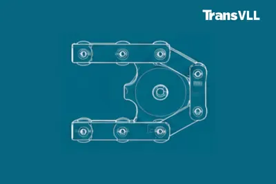 TransVLL industrial linkage and drive component line drawing